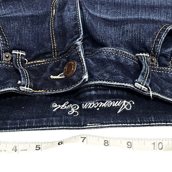 American Eagle Denim Y2K Slim Bootcut Dark Jeans Low Rise 29X31 - Picture 3 of 10